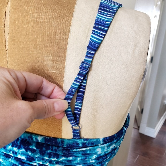 BCBG size XS blue watercolor dress - Picture 6 of 8